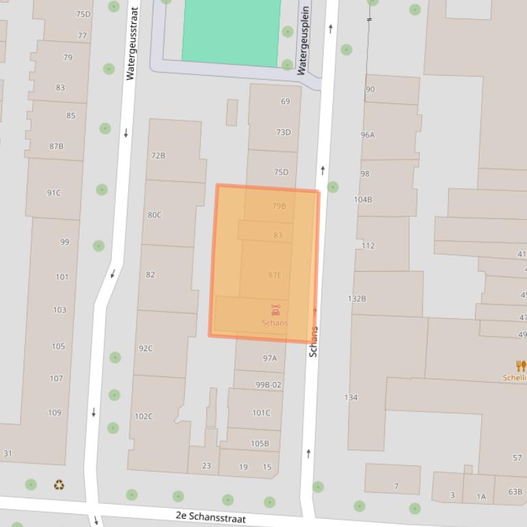 Kaart van postcodegebied 3025VD.