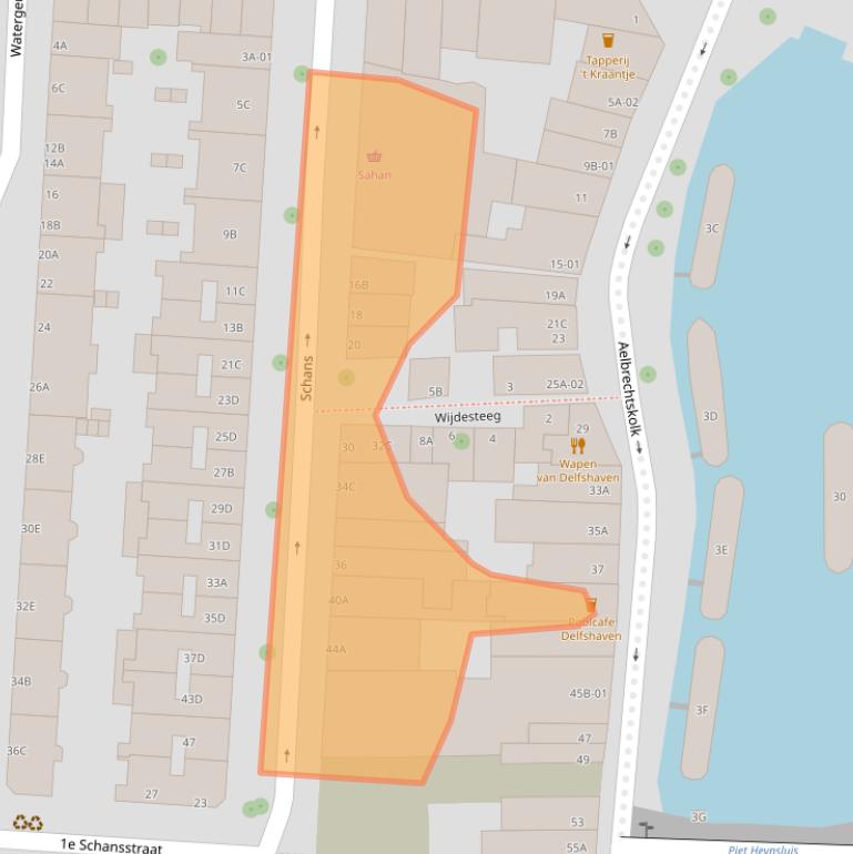 Kaart van postcodegebied 3025VJ.