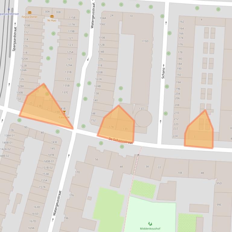 Kaart van postcodegebied 3025XS.
