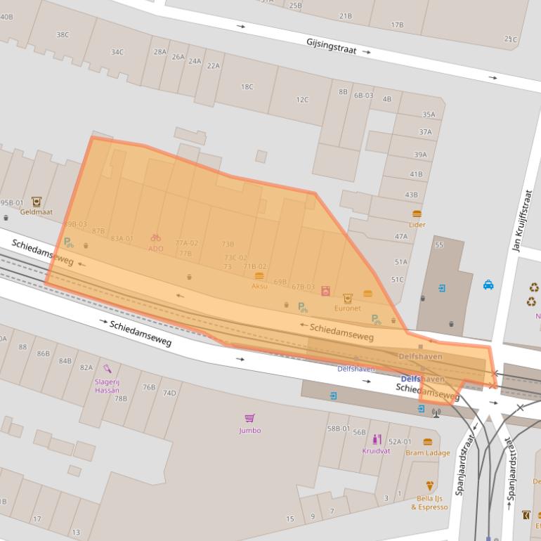 Kaart van postcodegebied 3026AD.