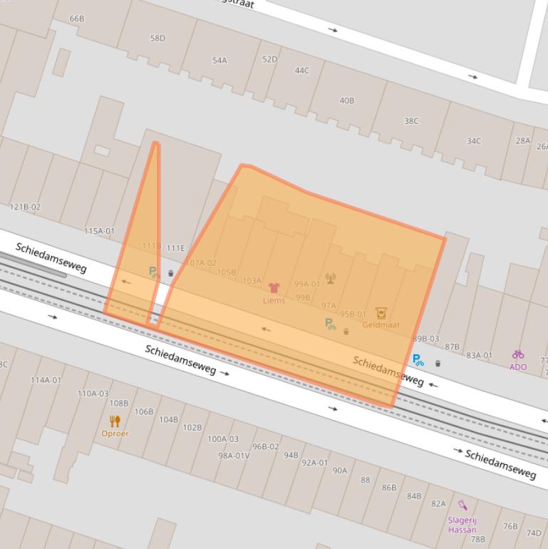 Kaart van postcodegebied 3026AE.