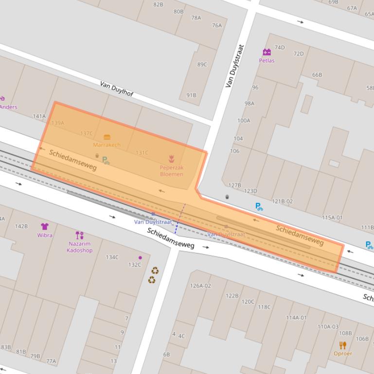 Kaart van postcodegebied 3026AH.