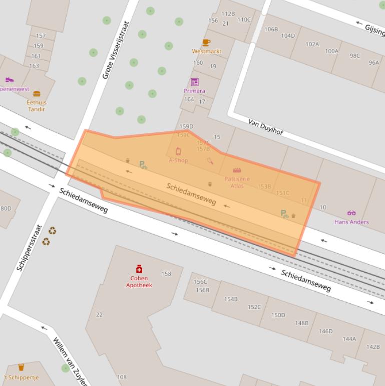 Kaart van postcodegebied 3026AK.