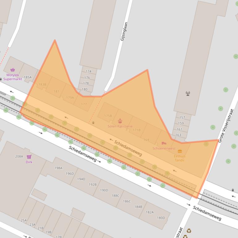 Kaart van postcodegebied 3026AL.