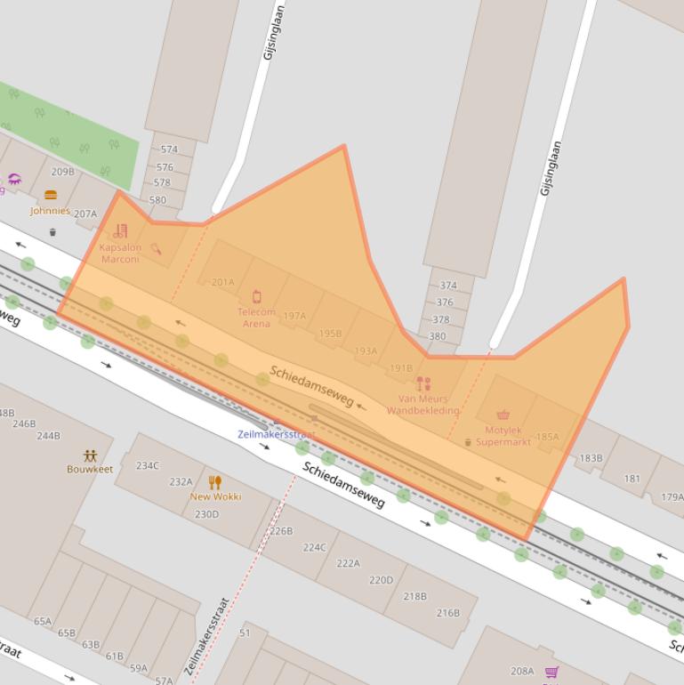 Kaart van postcodegebied 3026AM.