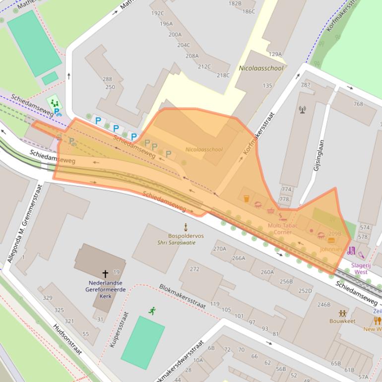 Kaart van postcodegebied 3026AN.