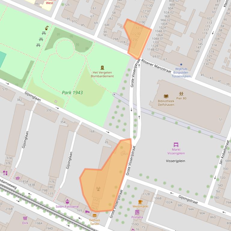 Kaart van postcodegebied 3026CH.