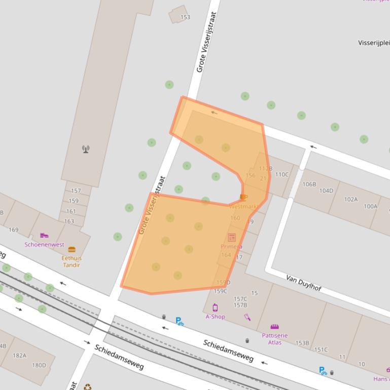 Kaart van postcodegebied 3026CP.