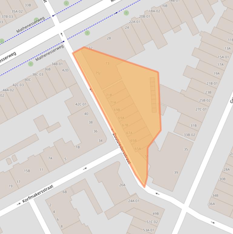 Kaart van postcodegebied 3026EK.