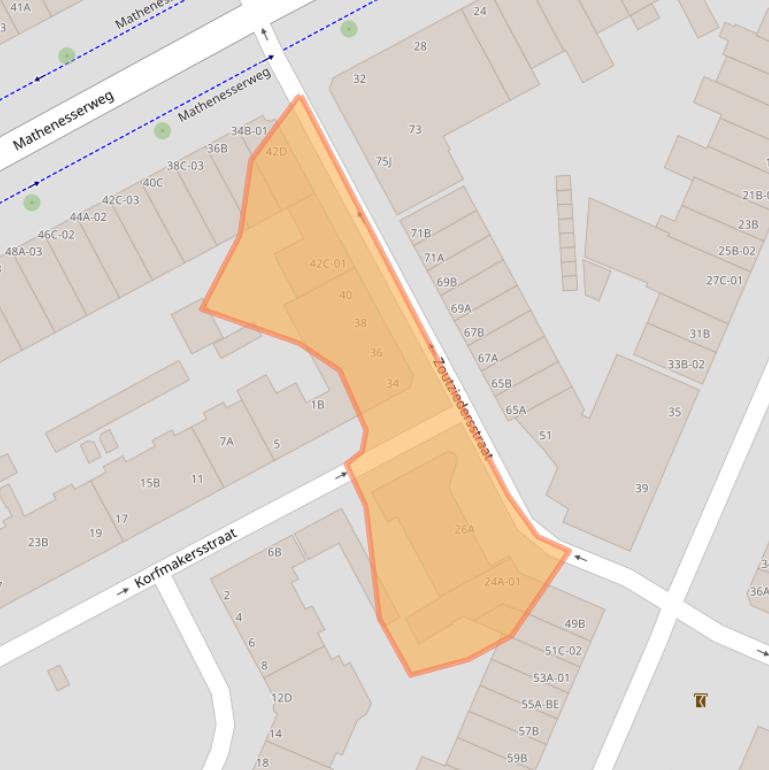 Kaart van postcodegebied 3026EM.