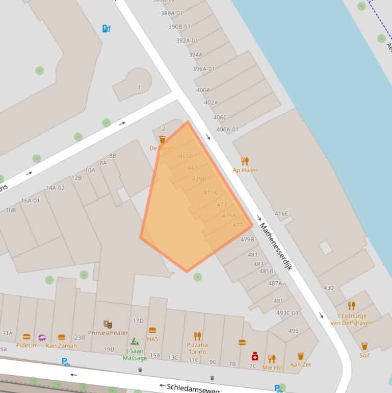 Kaart van postcodegebied 3026GJ.