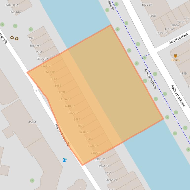 Kaart van postcodegebied 3026GT.