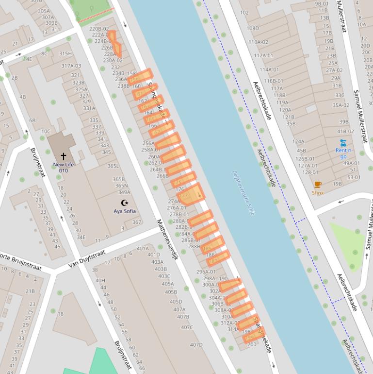 Kaart van postcodegebied 3026GW.