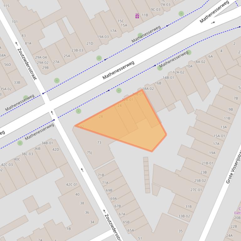 Kaart van postcodegebied 3026HB.