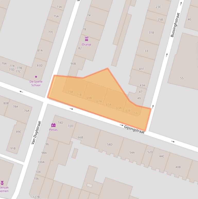 Kaart van postcodegebied 3026RJ.