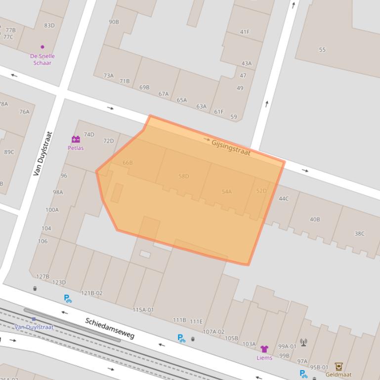Kaart van postcodegebied 3026RN.