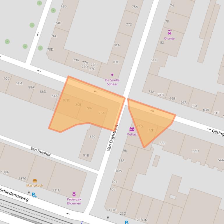 Kaart van postcodegebied 3026RP.