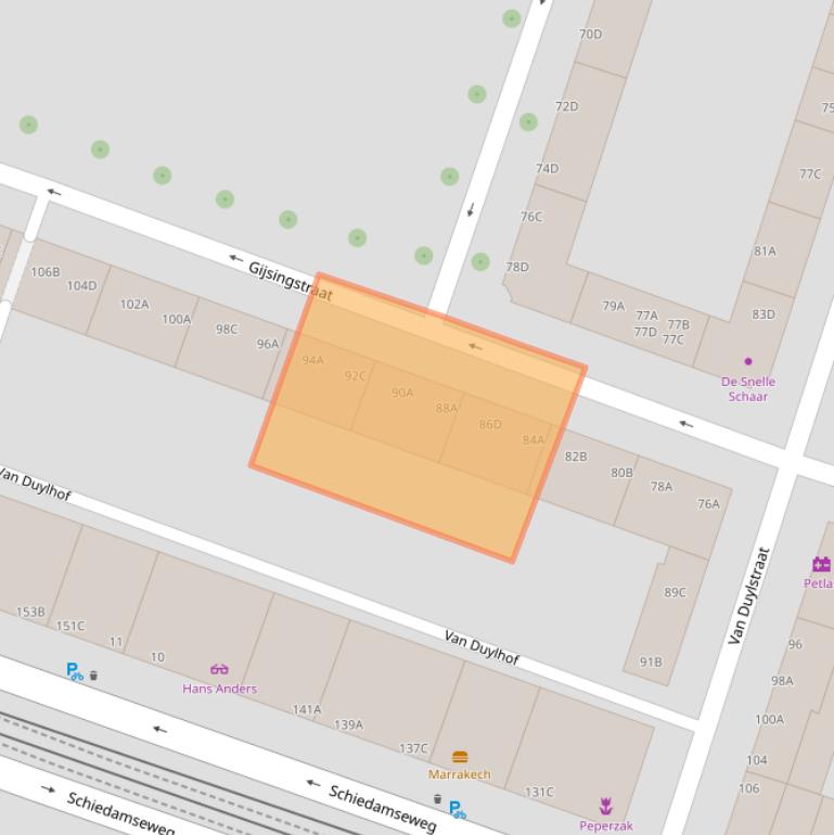 Kaart van postcodegebied 3026RR.