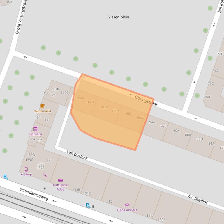 Kaart van postcodegebied 3026RS.