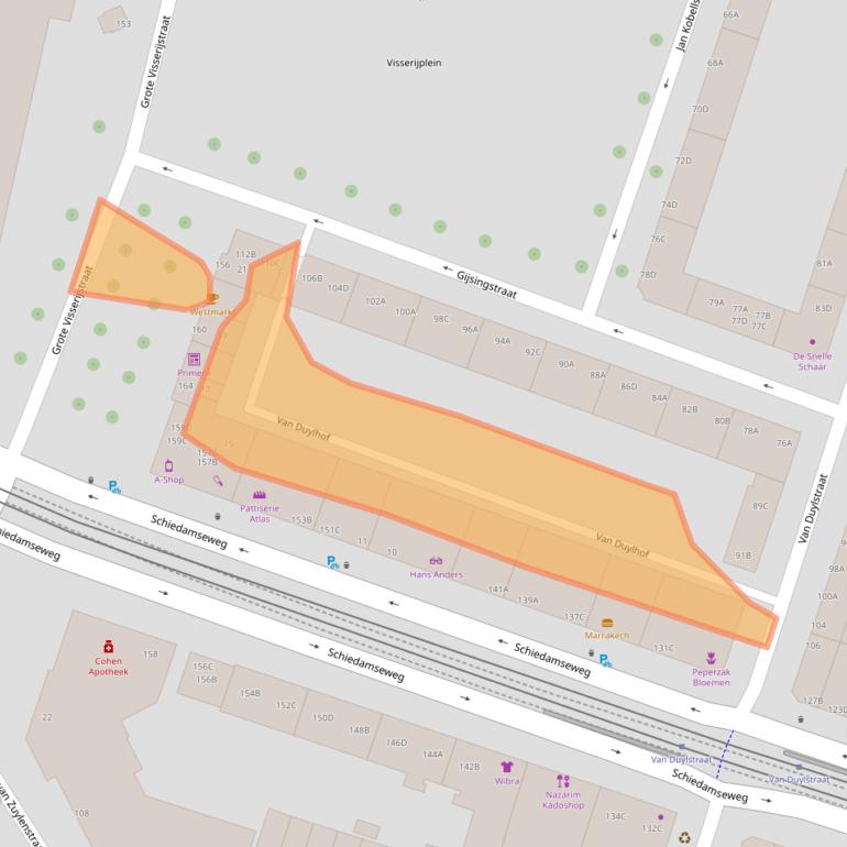 Kaart van postcodegebied 3026SB.