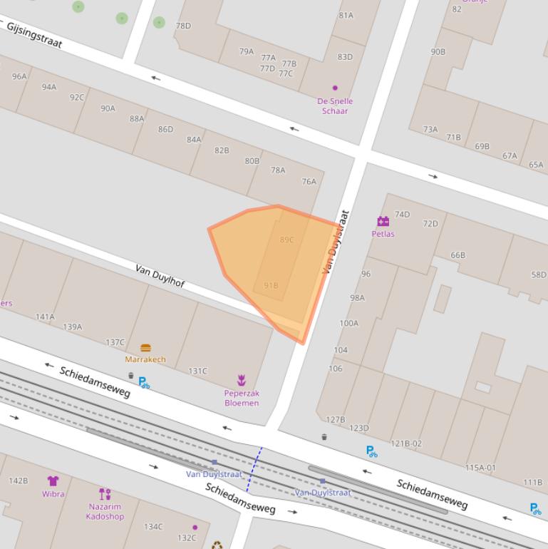 Kaart van postcodegebied 3026SH.