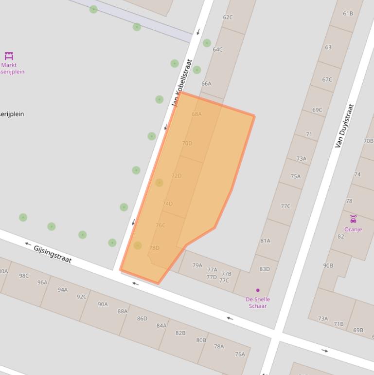 Kaart van postcodegebied 3026SW.