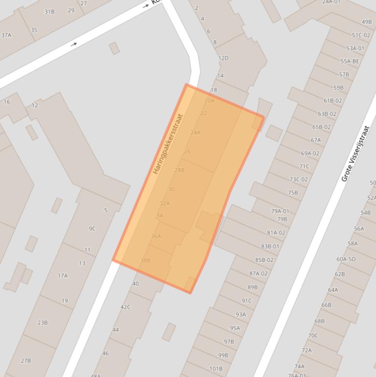 Kaart van postcodegebied 3026TD.