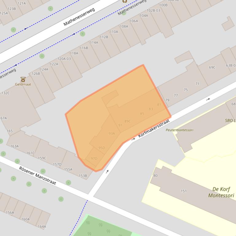 Kaart van postcodegebied 3026XE.