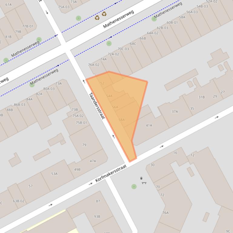 Kaart van postcodegebied 3026XK.