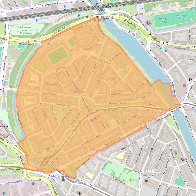 Kaart van postcodegebied 3027.