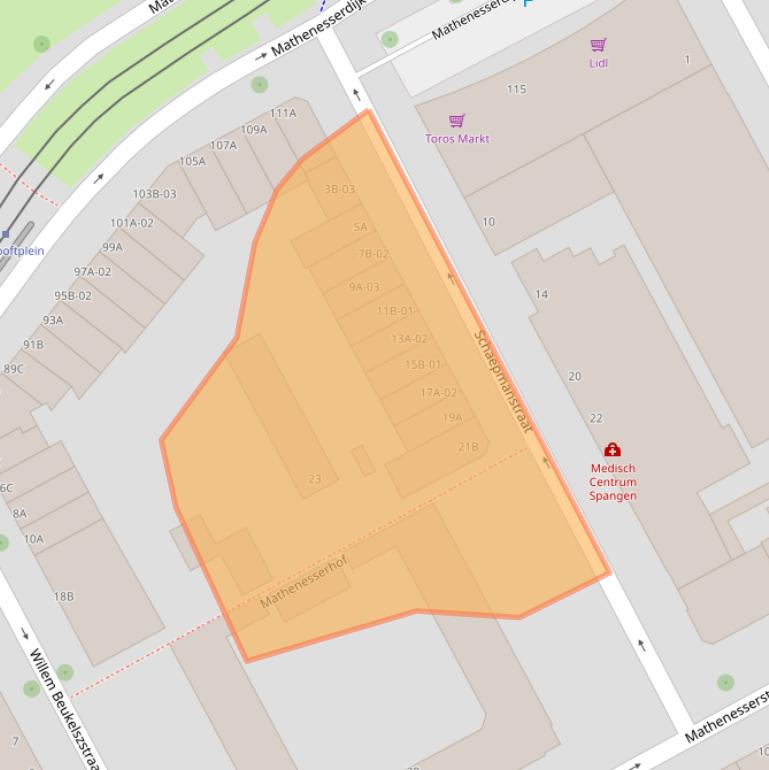 Kaart van postcodegebied 3027CC.