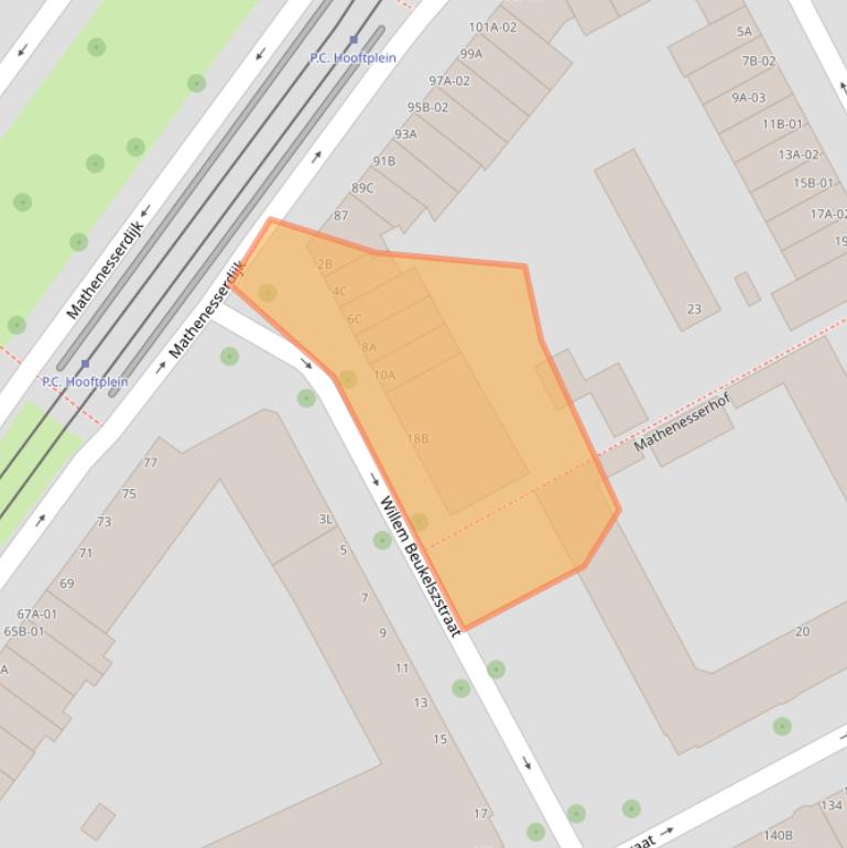 Kaart van postcodegebied 3027CL.