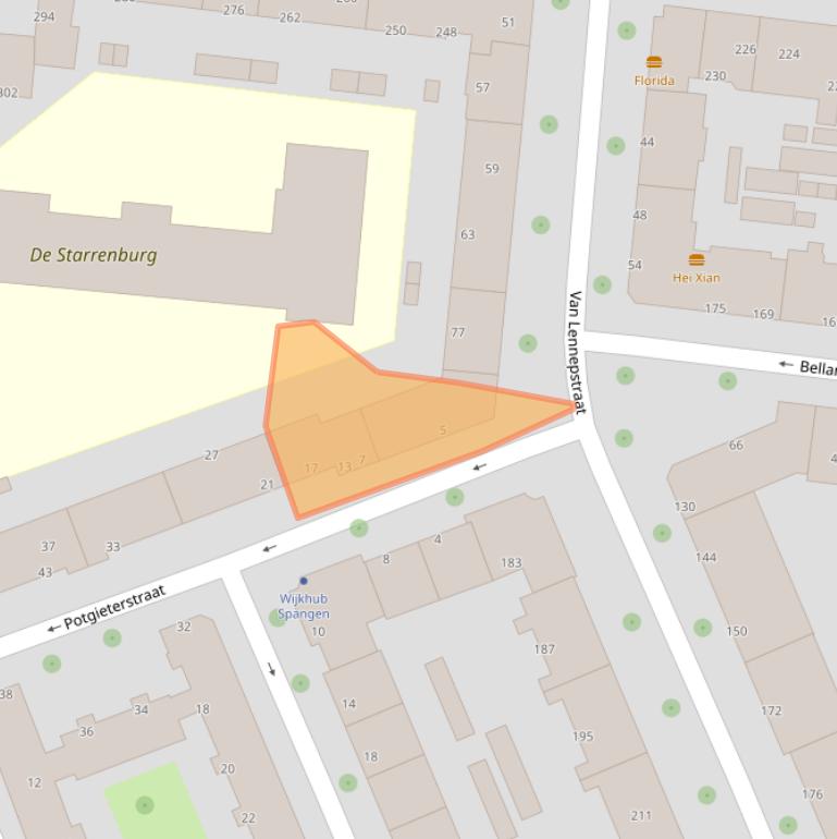 Kaart van postcodegebied 3027TV.