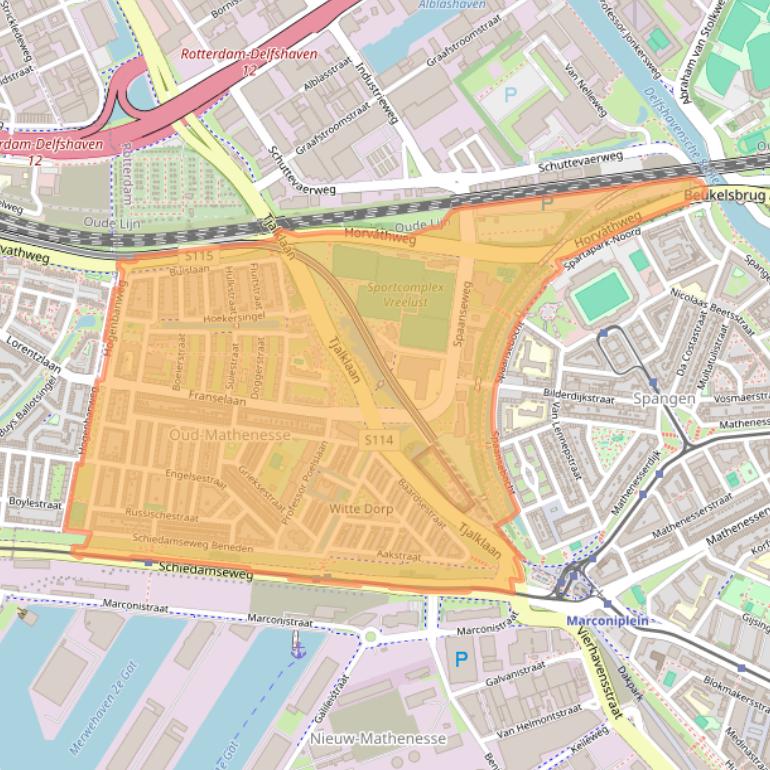 Kaart van postcodegebied 3028.