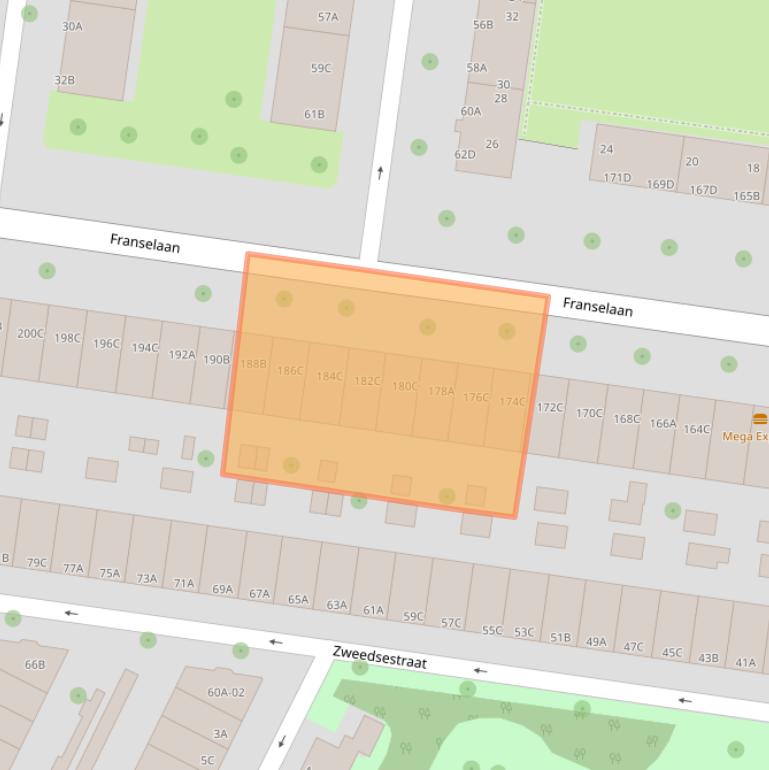 Kaart van postcodegebied 3028AK.