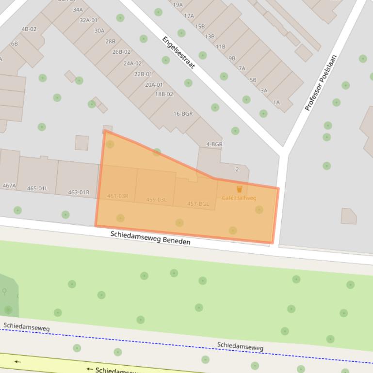 Kaart van postcodegebied 3028BL.