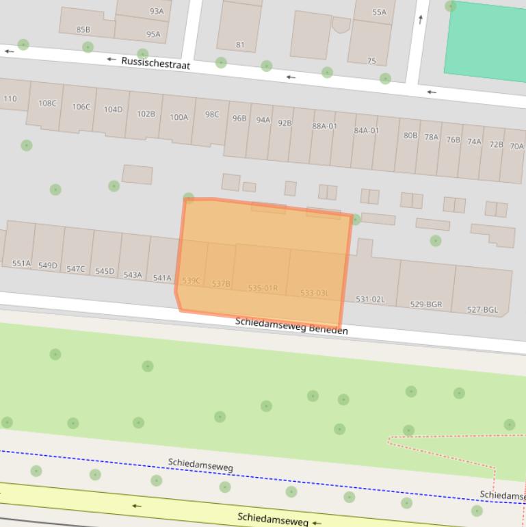 Kaart van postcodegebied 3028BW.