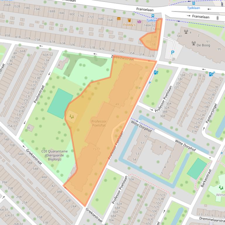 Kaart van postcodegebied 3028EP.
