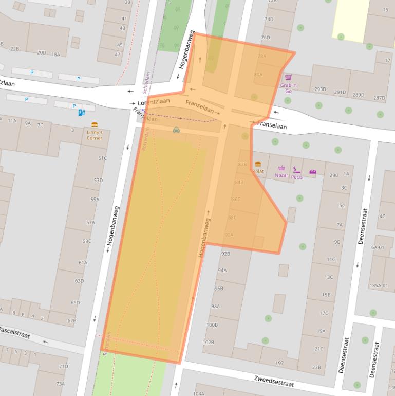 Kaart van postcodegebied 3028GR.