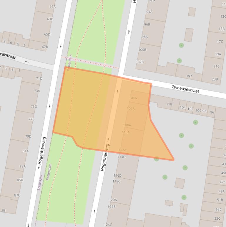 Kaart van postcodegebied 3028GT.