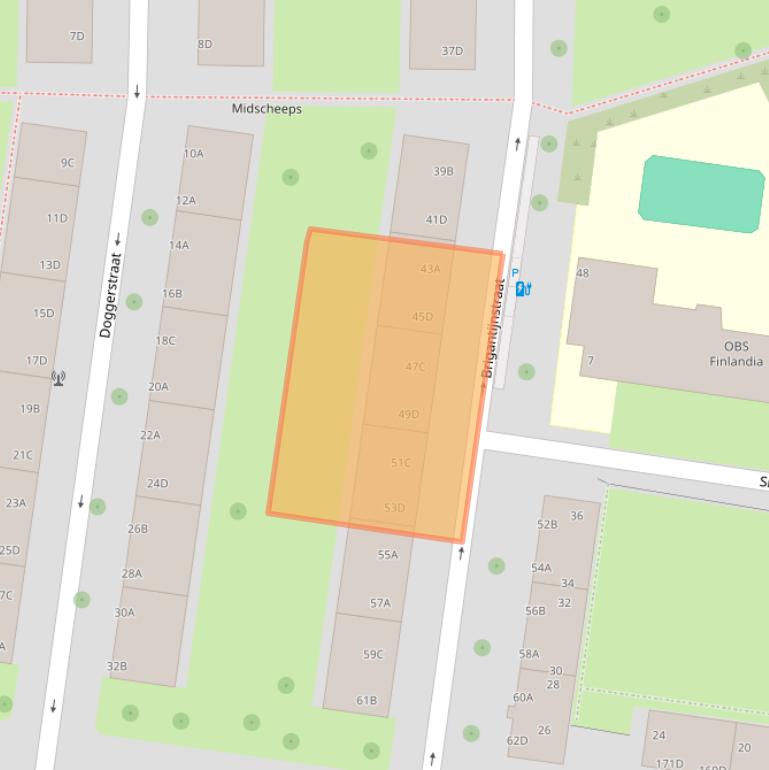 Kaart van postcodegebied 3028HE.