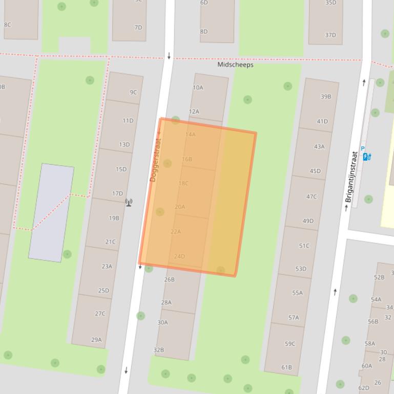 Kaart van postcodegebied 3028HP.