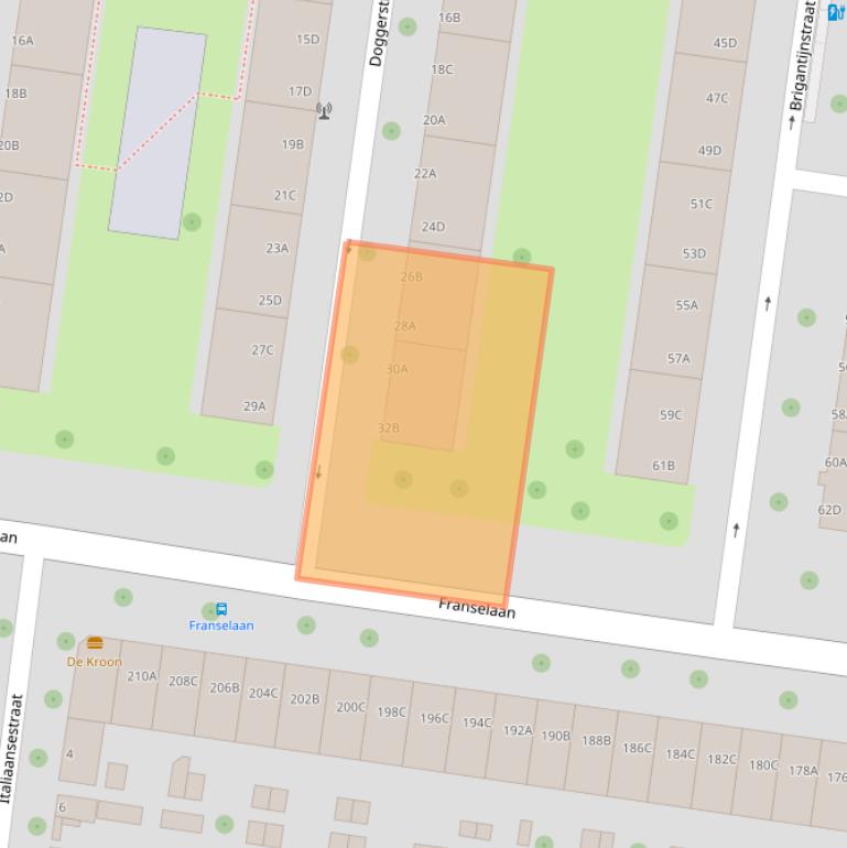 Kaart van postcodegebied 3028HR.