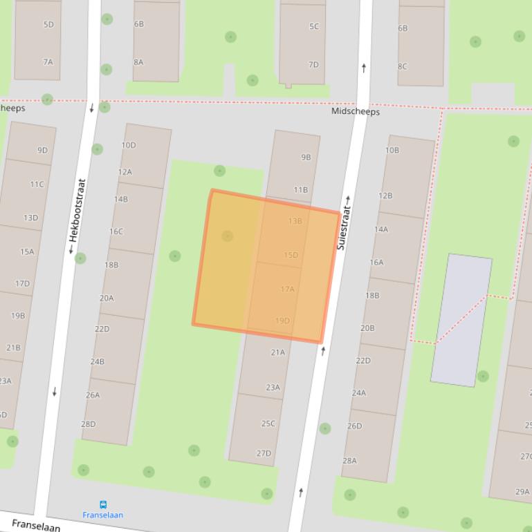 Kaart van postcodegebied 3028JB.