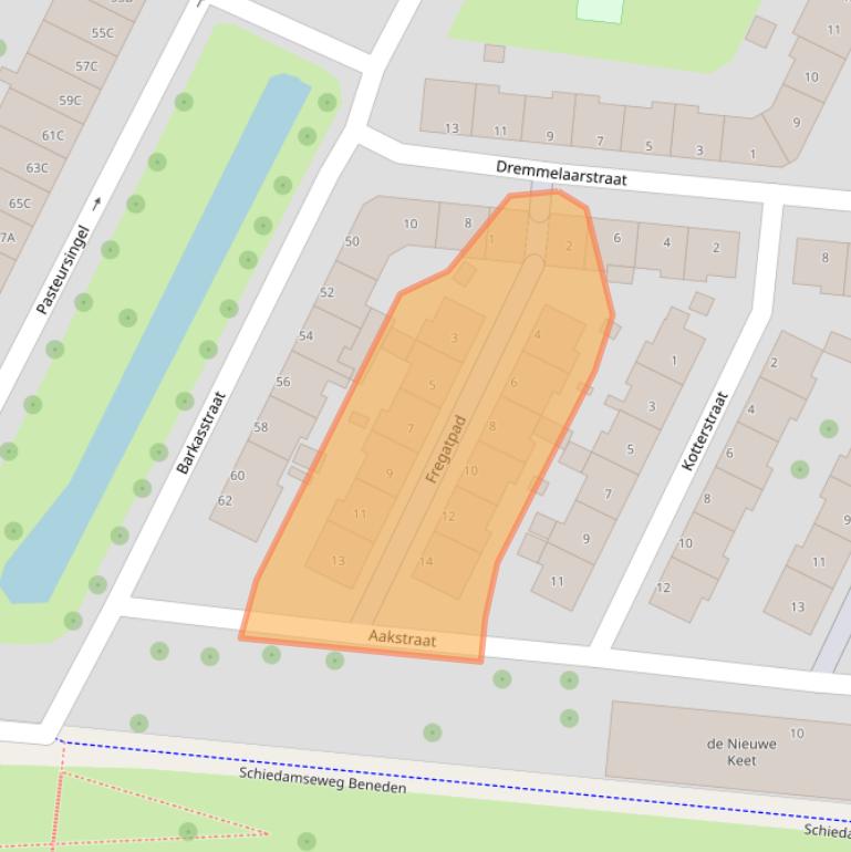 Kaart van postcodegebied 3028PB.