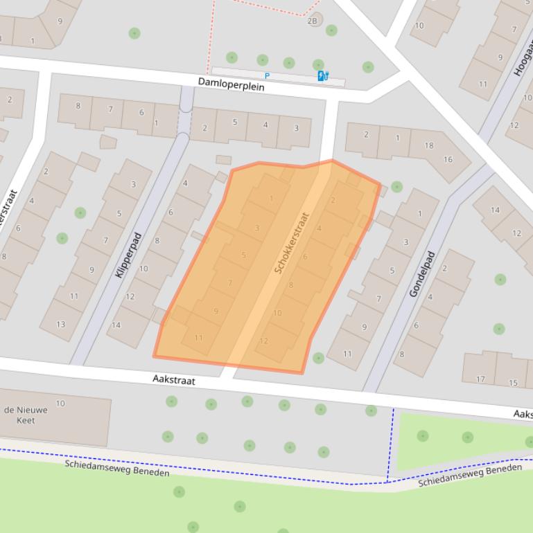 Kaart van postcodegebied 3028PL.