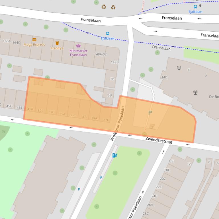 Kaart van postcodegebied 3028TK.