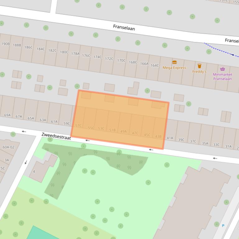 Kaart van postcodegebied 3028TL.