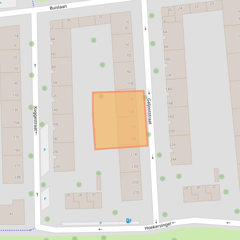 Kaart van postcodegebied 3028VJ.