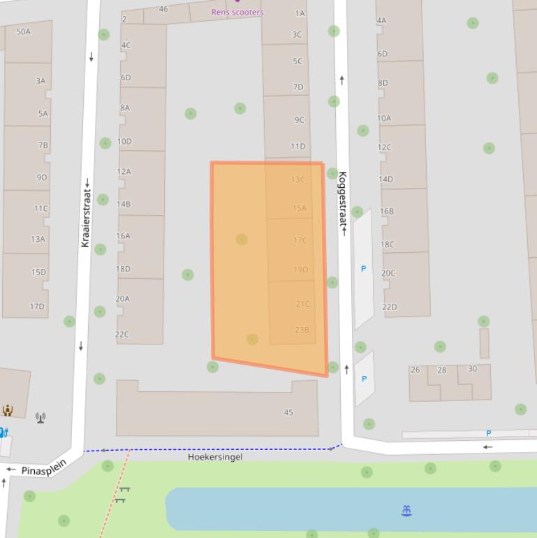 Kaart van postcodegebied 3028VW.